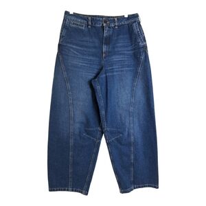 Poetry Cropped Blue Denim with Gold Stitching Size 8